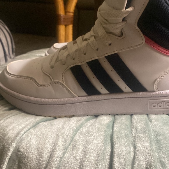 Adidas White and Navy High-Top Sneakers - Picture 5 of 8